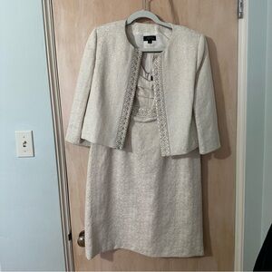 Tahari Mother of the Bride Cream Dress with Jacket